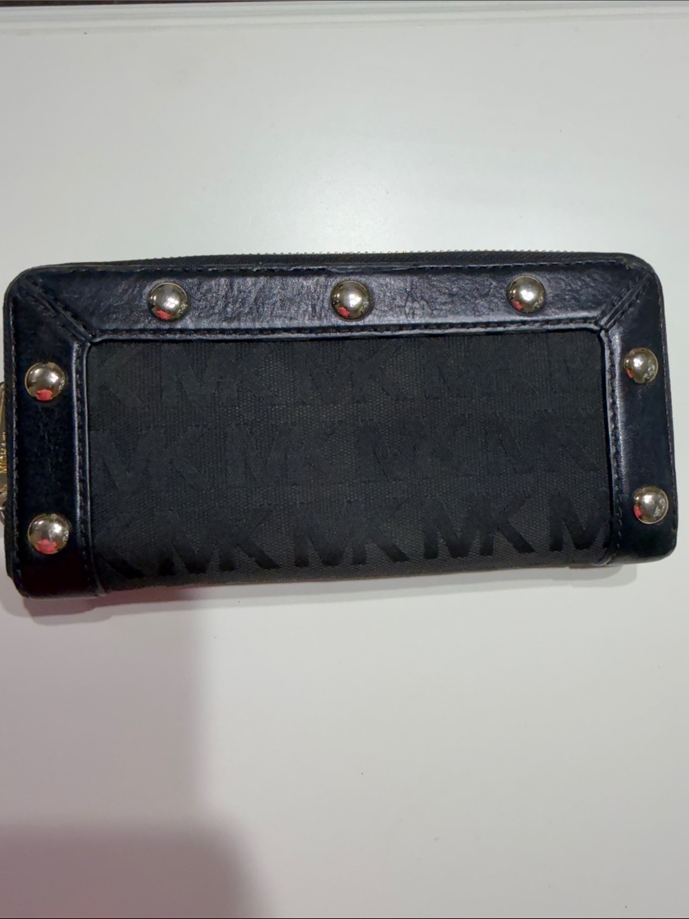 Michael Kors Black Studded Zip-Around Wallet